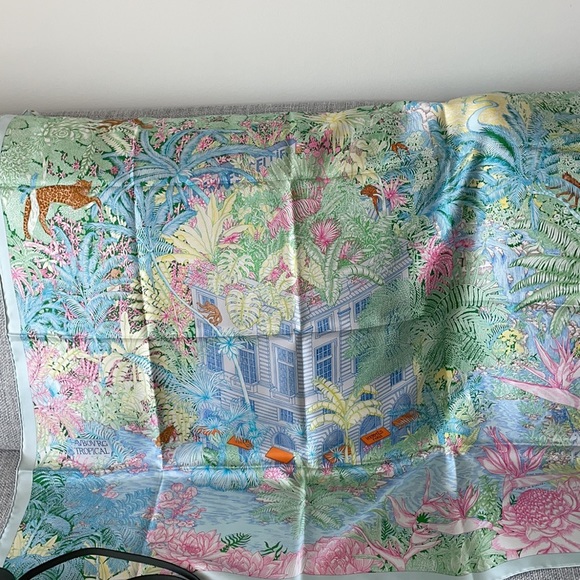 Hermes Scarf 90 Tropical Faubourg - Picture 4 of 4